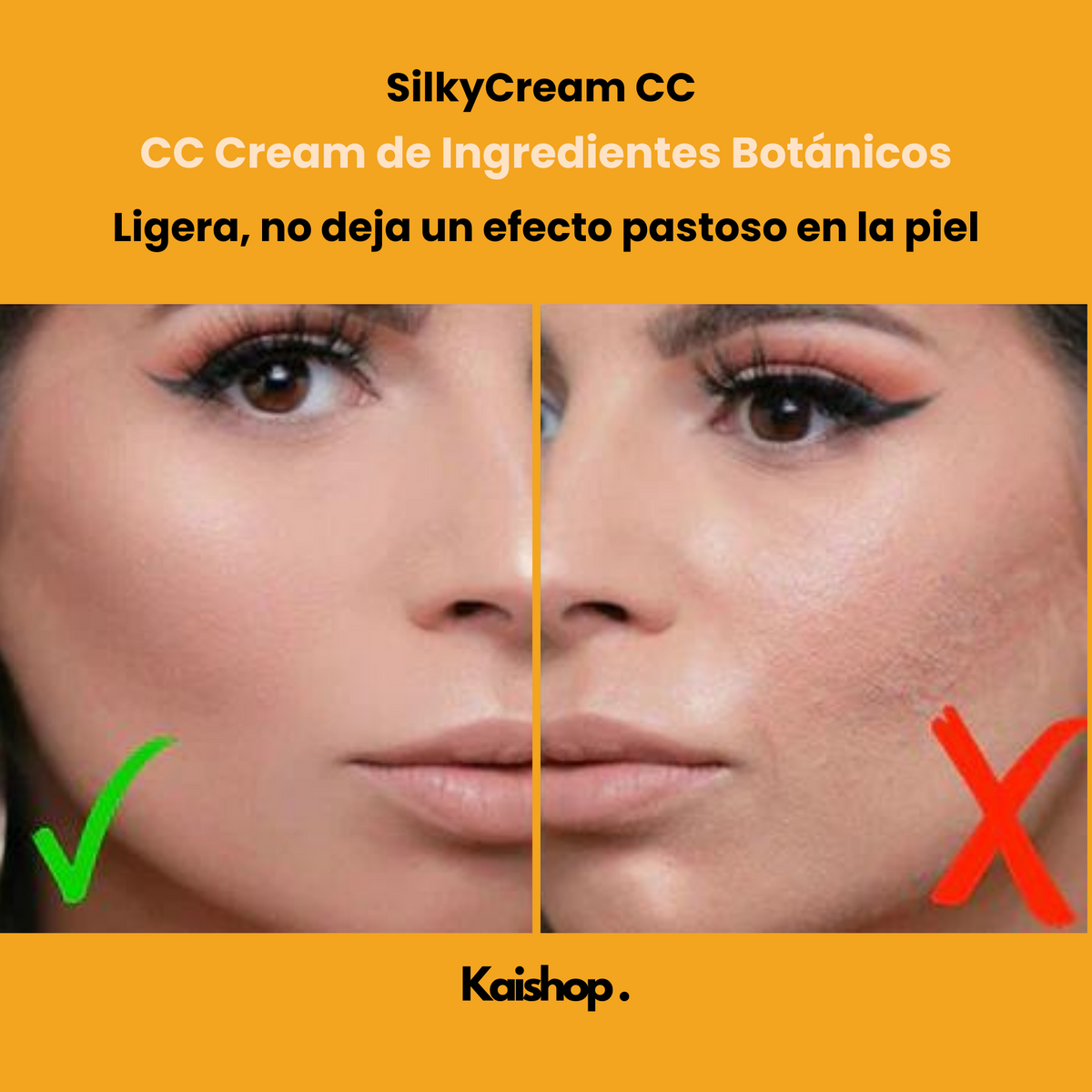 Base de maquillaje Silky CC Cream + Brocha de Regalo (1 + 1 GRATIS)✅