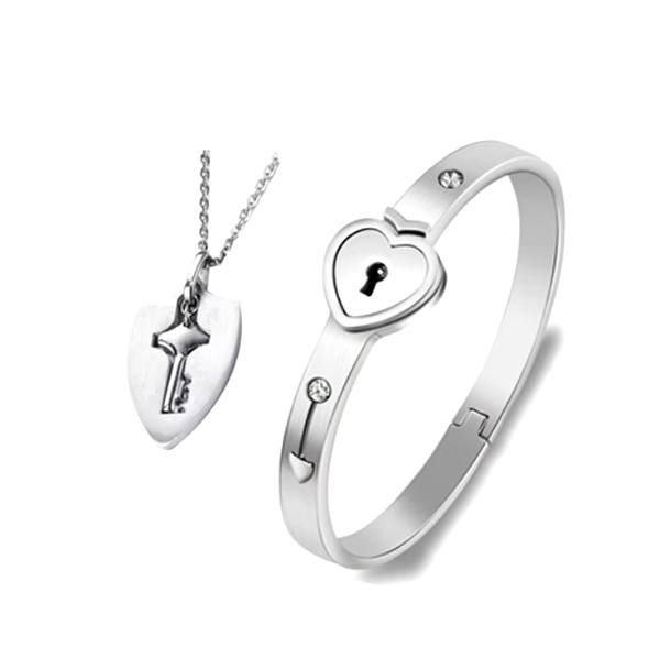 PRODUCTO EXCLUSIVO SET DE JOYERIA TRUE LOVE: CADENA + PULSERA ACERO INOXIDABLE✅