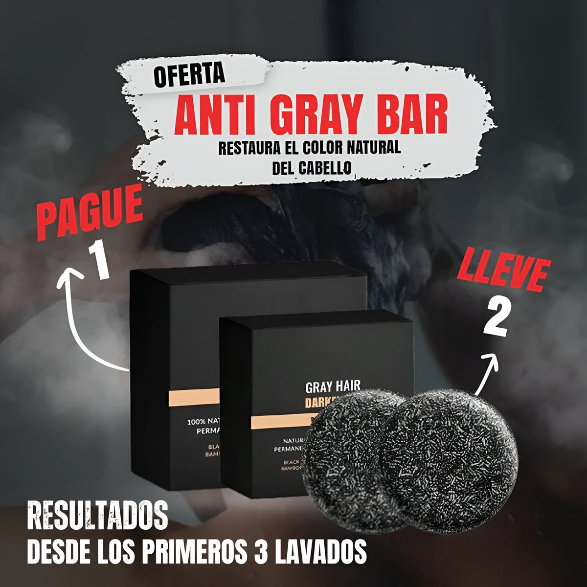 PAGA 1 LLEVA 2 Anti Gray Bar ~ RESTAURA EL COLOR NATURAL DEL CABELLO✅